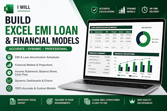 build excel emi loan and financial models