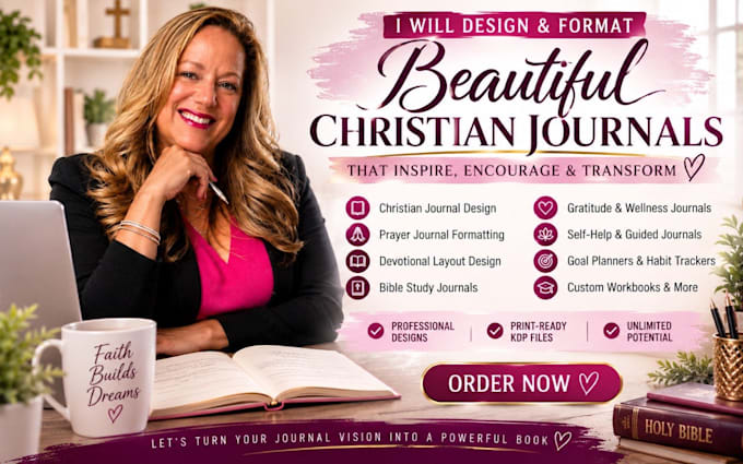 do journal design, prayer journal formatting, christian journal layout design