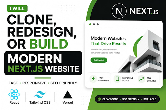 redesign rebuild or clone modern website using react nextjs for your buisness