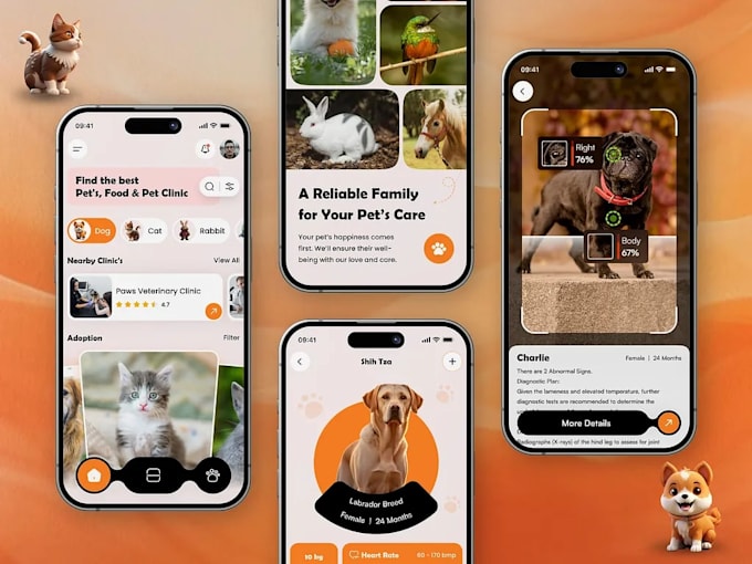 develop pet app online booking app veterinary app or pet grooming app