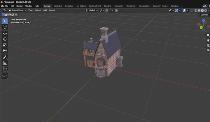 provide a 3d model for a semi realistic house ready to use