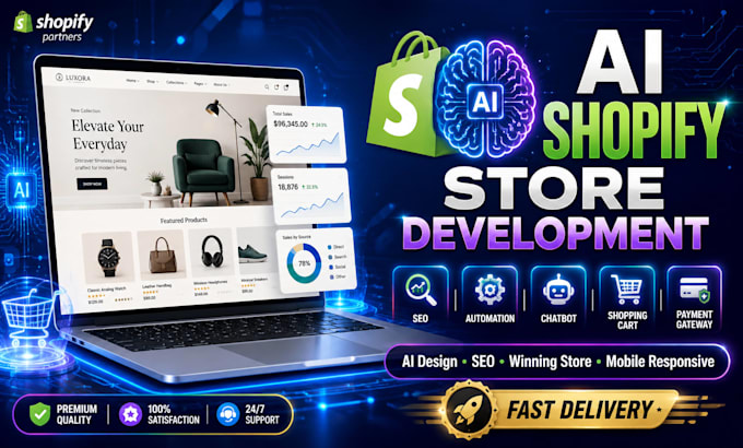 develop an ai shopify store, ai ecommerce website, and winning shopify store