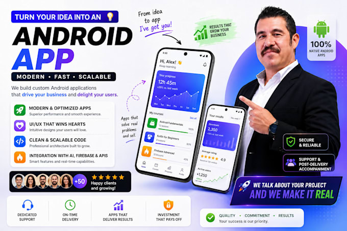 develop a custom android educational app with kotlin and firebase