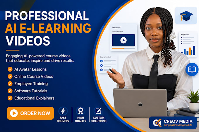 create online course video elearning video with synthesia