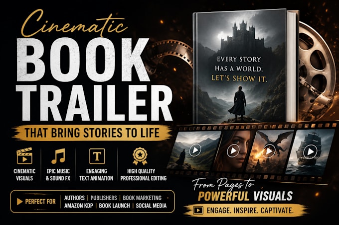 create an epic cinematic book promo video