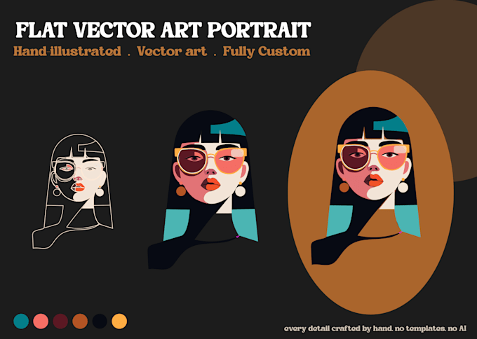 create custom flat vector character illustrations