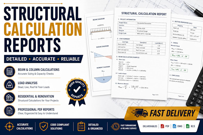 create detailed structural calculation reports