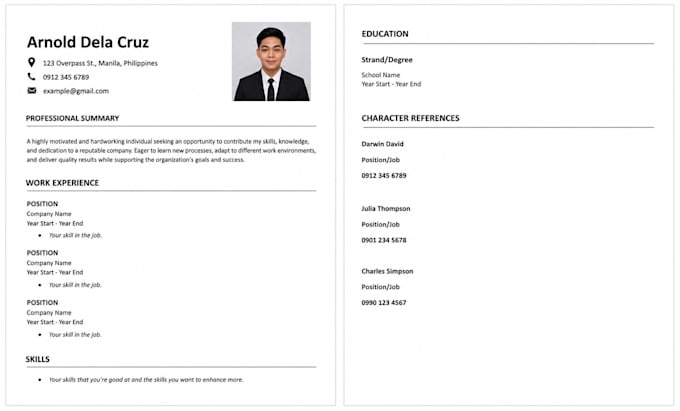 edit, format, and optimize your resume or CV professionally