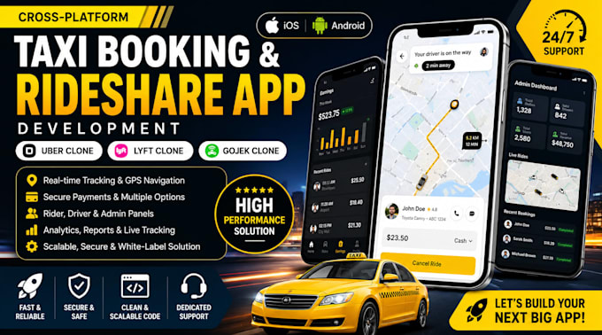 build taxi booking app rideshare app carpool app gojek, booking or uberclone app
