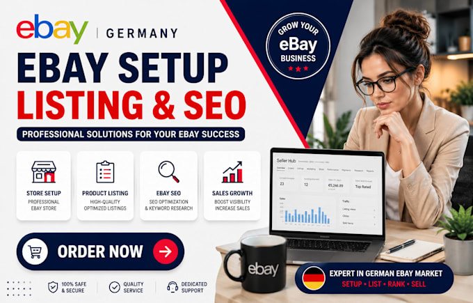 do german ebay setup, listing, SEO and marketing