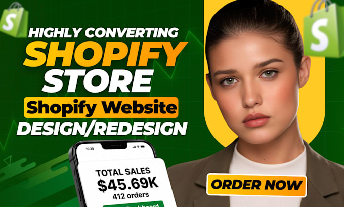 build shopify store design, redesign shopify dropshipping or shopify website