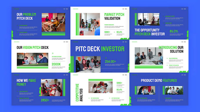 create investor pitch deck, startup presentation for fundraising in powerpoint
