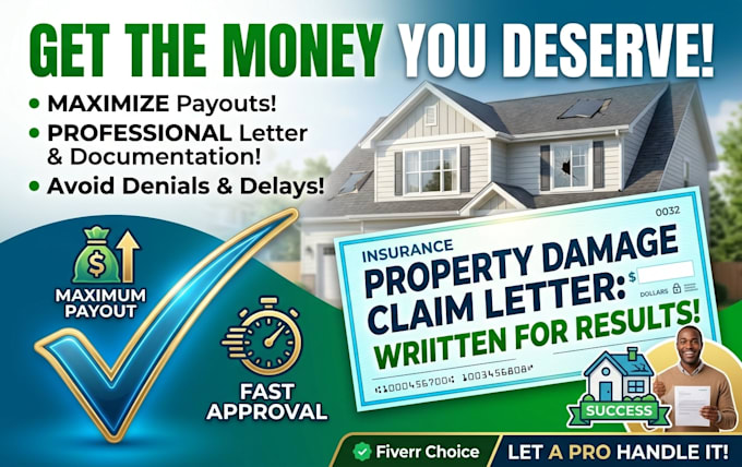 write a professional property damage claim letter for insurance