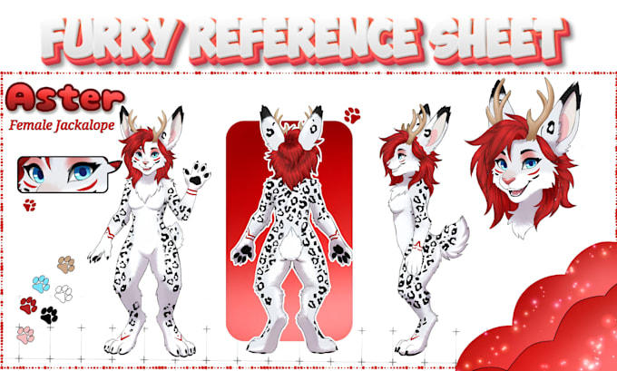 design furry reference sheet, anthro character, oc fursona ref sheet commission