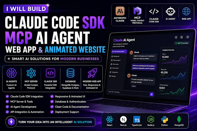 claude code sdk claude animated website claude mcp jarvis ai agent claude webapp