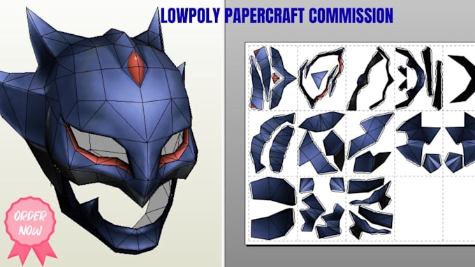 create low poly papercraft models and printable templates