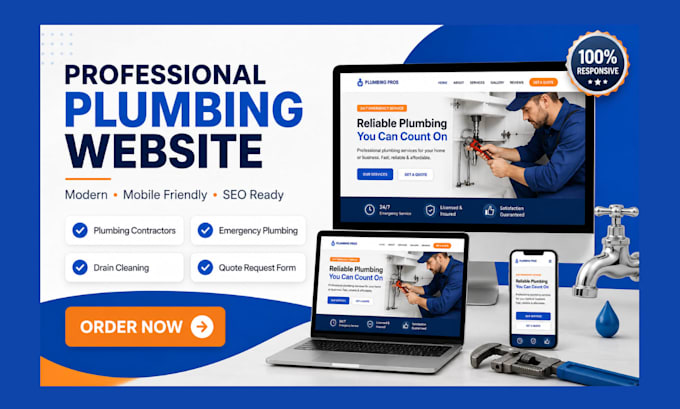 design plumbing website, plumber website, plumbing contractor website
