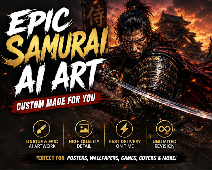 create epic japanese samurai ai art