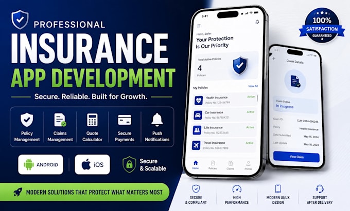 develop an insurance app with quotes, claims, and payments