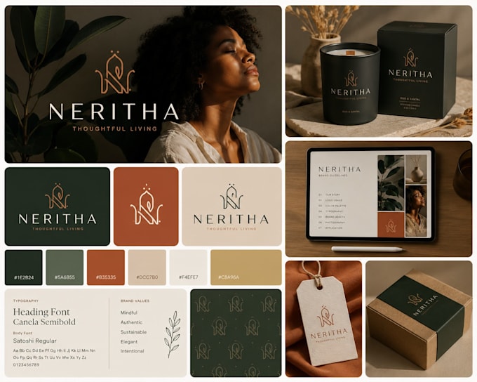 design editable canva brand kit social media kit, visual identity canva template