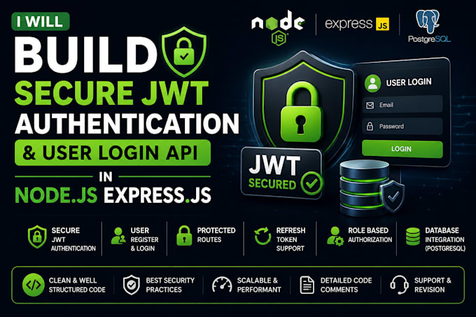 build secure jwt authentication and user login API in nodejs
