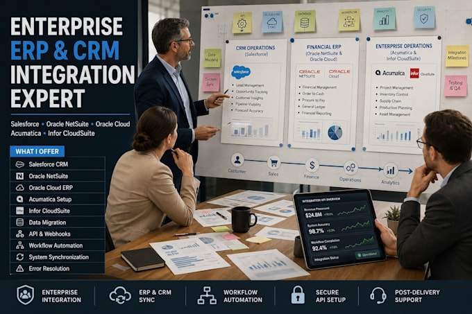 integrate salesforce oracle netsuite oracle cloud acumatica infor cloudsuite