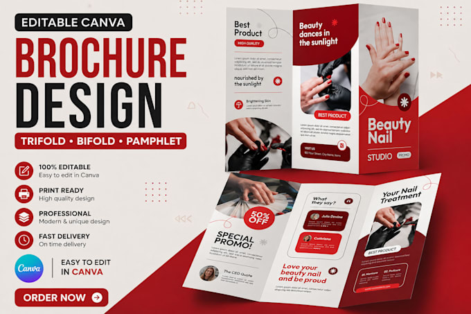 design editable canva brochure trifold bifold brochure and pamphlet