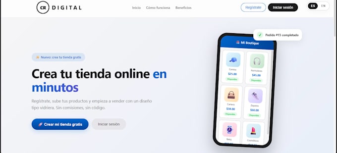 diseño páginas web modernas, tiendas online y soluciones digitales con herramien