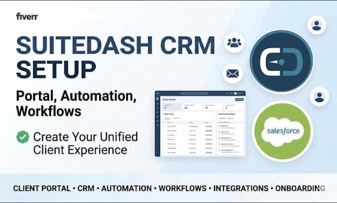 setup suitedash CRM, client portal automation and workflows