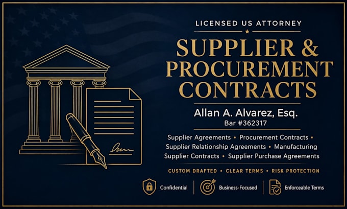 draft watertight supplier agreements and procurement