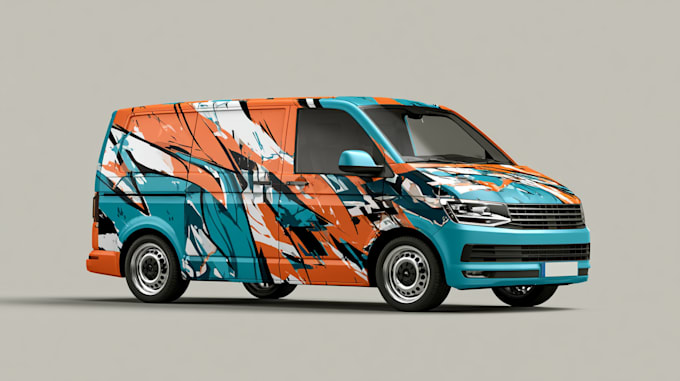 illustrate unique car wrap design, vehicle wrap design