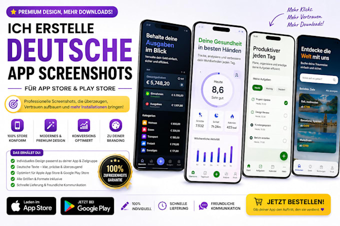 do german mobile app screenshot app preview for app store play store apple store