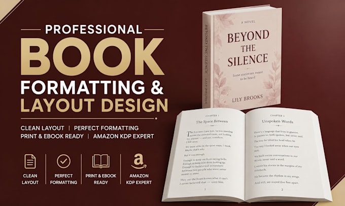 kdp book formatting, design printable ebook, journal, children book cover resize