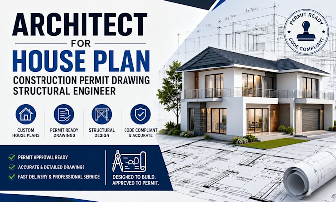 be your architect for house plan construction permit drawing structural engineer