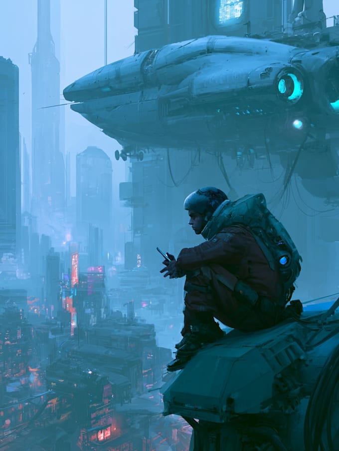 sci fi character illustration or sci fi character art