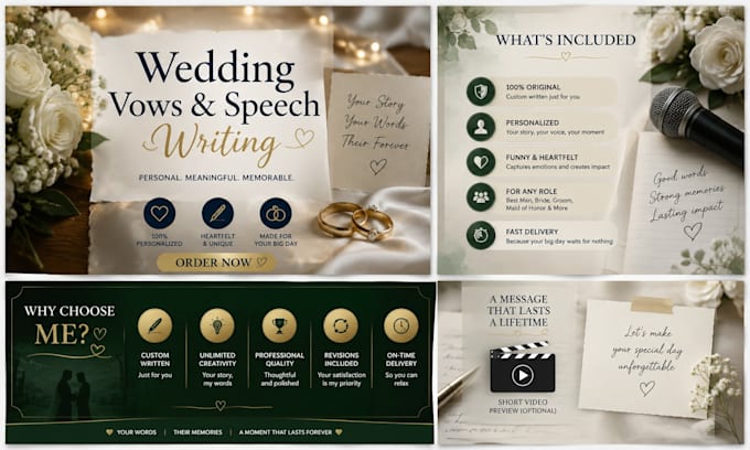 write funny  heartfelt  personalized wedding vows or speeches