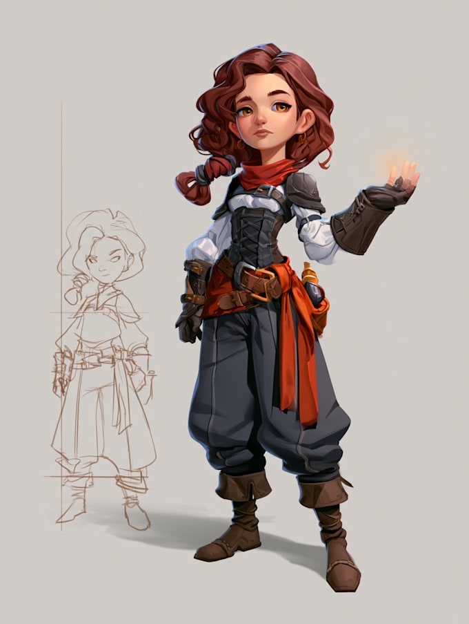 draw 2d game character or 2d game character illustration