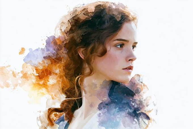 realistic a watercolor portrait art