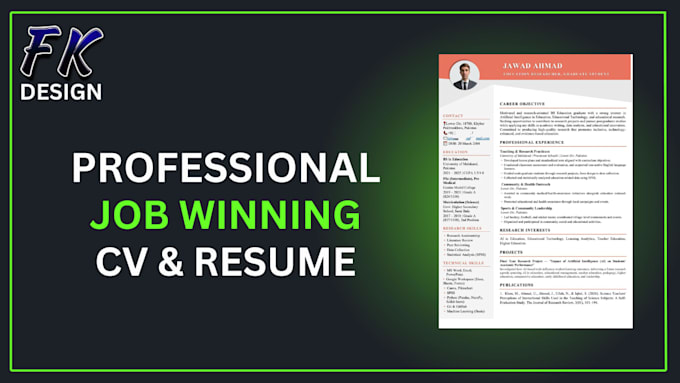 create a professional job winning CV and resume
