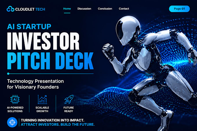 design ai startup investor pitch deck technology presentation vc deck