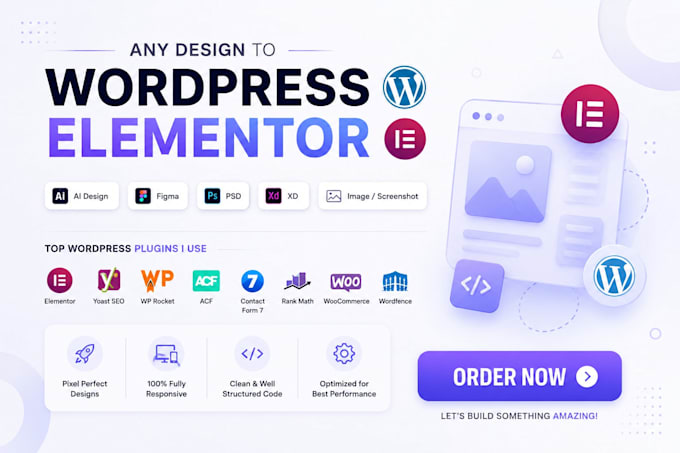 convert ai, figma, PSD, v0, lovable to wordpress elementor