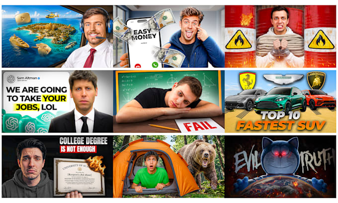 design a high CTR youtube thumbnail