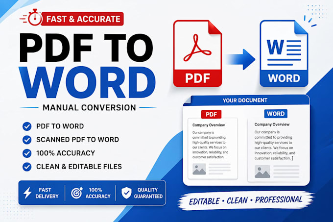 convert PDF to word or excel manually