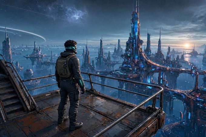 draw sci fi illustration and sci fi sci fi illustration