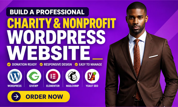 build wordpress charity website fundraising, nonprofit wordpress website