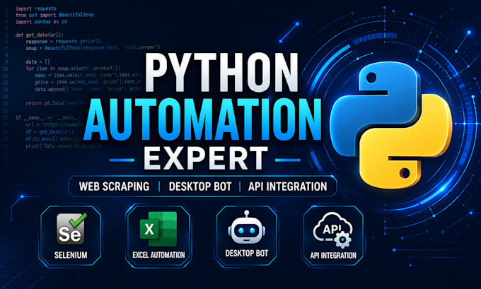 write python automation script for data scraping