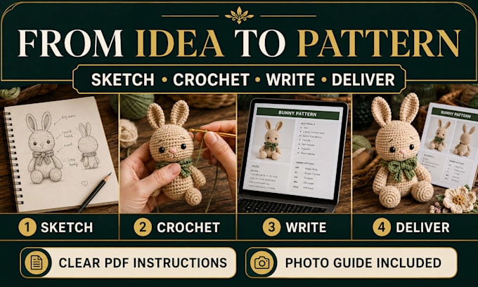 design, write and test custom crochet patterns with photos and video tutorials