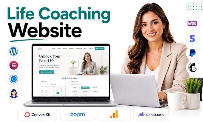 build life coaching website, consultant website with booking system