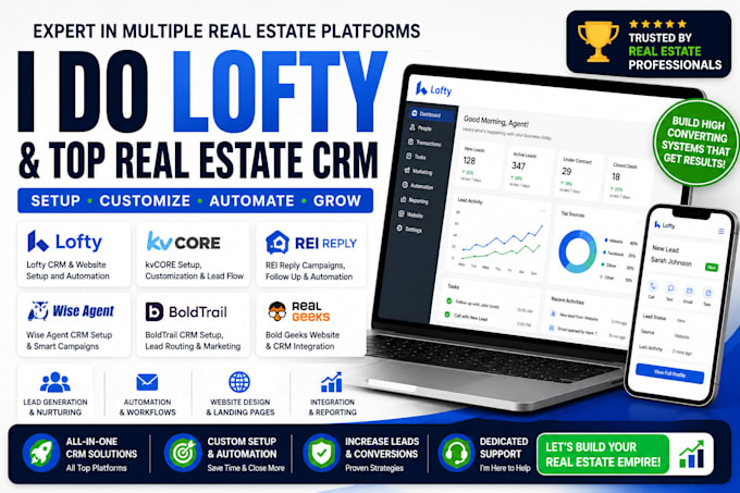 do lofty, kvcore, rei reply, wise agent, boldtrail, lofty website, lofty crm