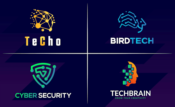 create modern tech, cybersecurity, and startup logo
